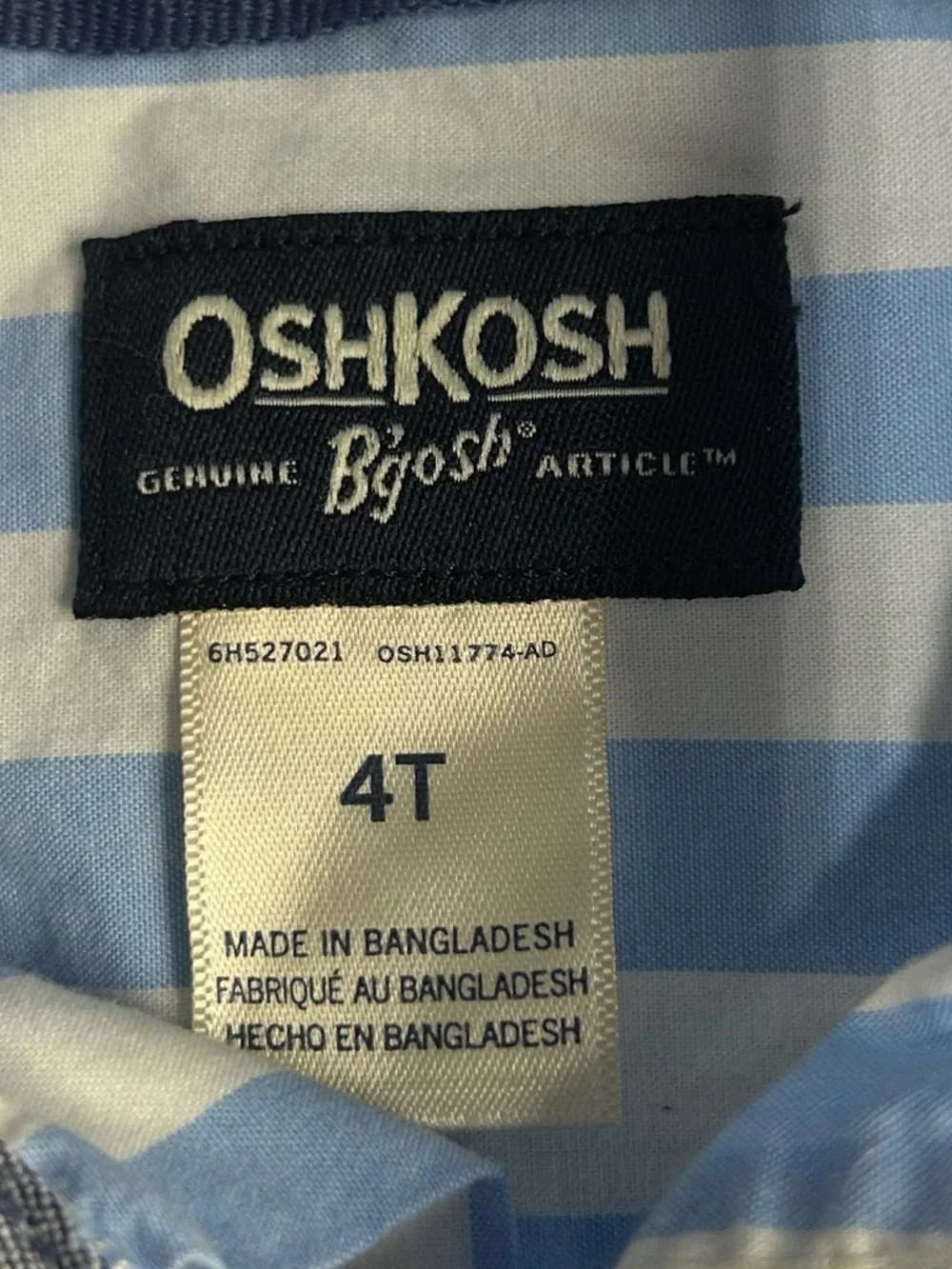 5 for $25🔥OshKosh B'Gosh Vertical‎ Blue Striped Shirt 4T
